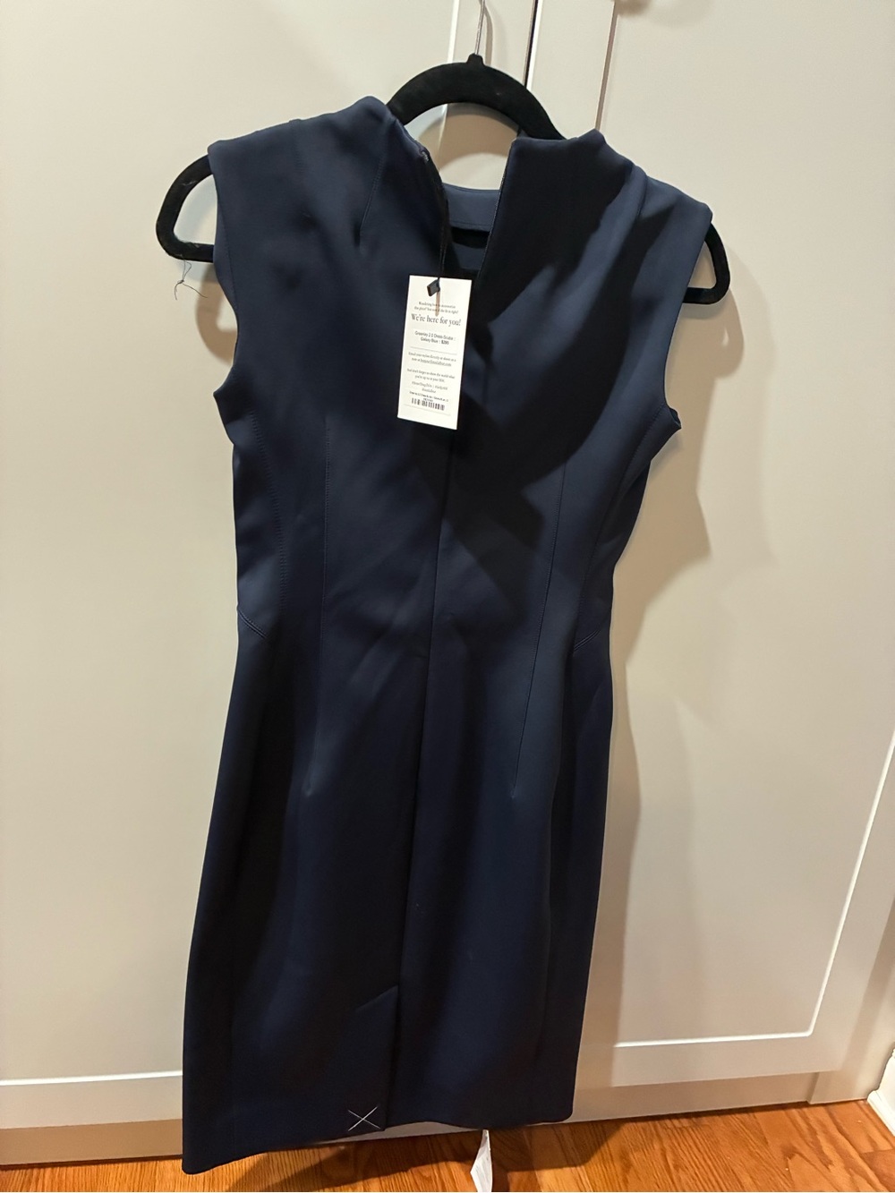 MM Lafleur Navy Structured Sheath Dress
